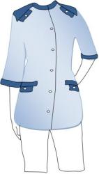 Женский медицинский костюм "Офицер", цвет светло-голубой
