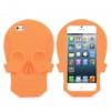 KK-02 Cool Skull Head Style Protective Soft Silicone Back Case for iPhone 5 - Orange