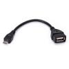 10CM Length USB 2.0 Female to Micro USB Male OTG Cable - Black CCB-177910