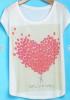 Wiite T-shirt met Heart Print