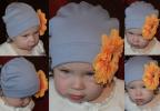 Трикотажная шапочка для девочки или мальчика, цвет серо-голубой