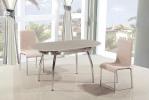 Стеклянный овальный стол B806 серый, кремовый, купить раскладной...