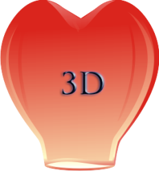Небесный фонарик- Сердце 3D