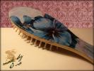 Расческа деревянная массажная "Blue flowers"