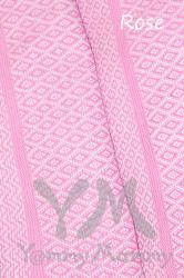 Слинг с кольцами из шарфовой ткани Rose (розовый-белый).