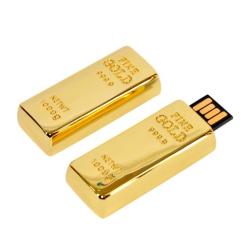 Флешка в виде золотого слитка с объемом памяти  32 gb