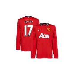 11-12 Man Utd Home L/S Jersey + Nani 17
