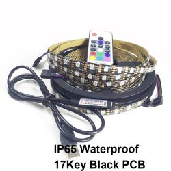 5M 300LED IP65 waterproof black pcb 60led/ m 5v usb TV/ PC led rgb...