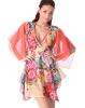 Chemicaluk `Flower Rainbow` Beach Kaftan (Coral Pink / Multi- Colour)