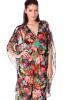 Chemicaluk `Tropical Flower` Maxi Beach Kaftan (Black / Multi- Colour)