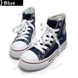 Fashionable Lace-up Canvas Sneakers Thicken Plimsolls Rubber Sole...