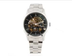 IK-98113G Skeleton Mechanical Men's Wrist Watch (Black)