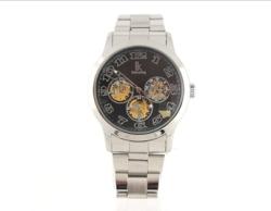 IK-98230G-2 Skeleton Mechanical Men's Wrist Watch (Black)