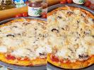 Пицца с моцареллой и грибами