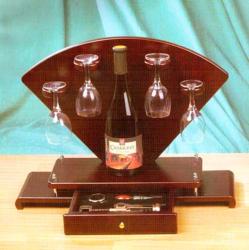 Подставка - бар "веер" (4 бокала+винный набор)