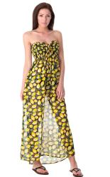 Chemicaluk Boutique `Lemon Print` Maxi Beach Dress