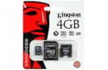 MICRO SD KINGSTON 4 GB CL4 С АДАПТЕРОМ