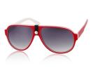 Oreka Red Plate Frame + Gradually Blue-Grey Nylon Resin Lenses UV Protective Sunglasses (Red)