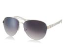 Unisex Metal Frame Glass Lens Sports Polarized Sunglasses (Silver)