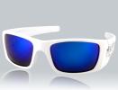 Unisex White PC Frame & Blue PC Lenses Sports Glasses (White)