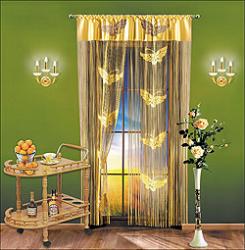 Гардина-лапша для окна или дверного проёма "Золотой мотылёк"