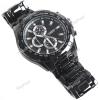 Модные кварцовые наручные часы с ремешком со сплава для мужчин – Черные