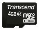 Transcend MicroSD 4Gb Class 2 + adapter Карта памяти
