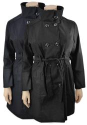 Женское шерстяное пальто с двумя рядами пуговец