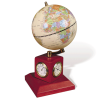 Глобус на подставке с часами, термометром и гигрометром GALANT (цвет- красн.дер), диам. 90 мм,231180
