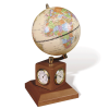 Глобус на подставке с часами, термометром и гигрометром GALANT (цвет- орех), диаметр 90 мм, 231181