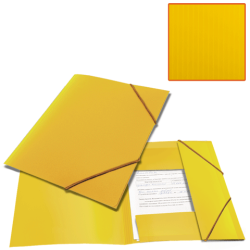 Папка на резинках BRAUBERG "Contract" желтая, до 300 листов,...
