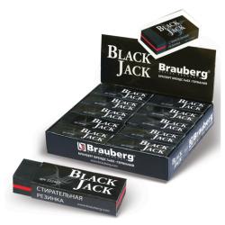 Резинка стирательная BRAUBERG "BlackJack" в карт. держ,...
