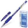 Ручка гелевая BRAUBERG "Number One", корпус прозрачный, толщ.письма 0,5мм, рез. держ, 141193, синяя