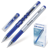 Ручка гелевая BRAUBERG "Techno", корпус синий, толщ.письма 0,5мм, рез. держ, 141196, синяя