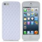 Protective Wave Check Pattern TPU Back Case for iPhone 5 - White