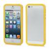 Ultra-thin Protective Silicone Bumper Frame Back Case for iPhone 5 - Yellow