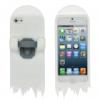 Cool 3D Skateboard Style Protective Silicone Back Cover Case for iPhone 5 - White
