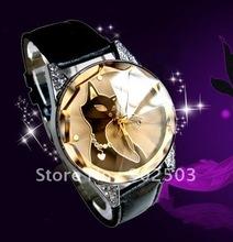 Наручные кварцевые часы, красивые черные кошки дизайн, стекло,...