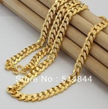 GPN492 бесплатно 24K доставка Желтые Позолоченные 8MM Clinquant Колье...