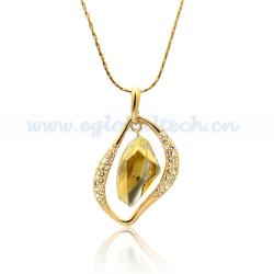 18K Золото с Гальваническим Элегантный Crystal Ожерелье Сердце, Кулон,...