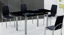 Купить стеклянный стол TB017-26 кремовый, черный, стол на кухню...