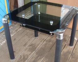 Обеденные стеклянные столы B206-2 черный, топленное, шампань молоко...