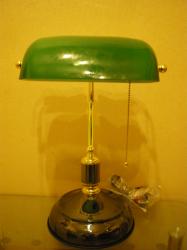 Настольная лампа с зелёным плафоном