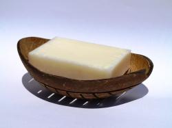 Soap dish made from coconut shell
