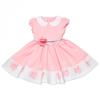 Платье для девочки, с коротким рукавом, принтованной оборкой, цвет розовый