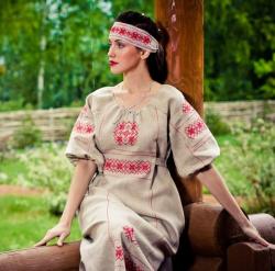 Платье из натурального льна «Славянка», модель 8-9
