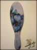 Расческа деревянная массажная "Blue flowers"
