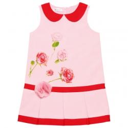 Платье для девочки, без рукава с принтом, цвет розовый
