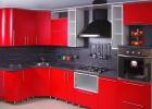 Кухни в стиле "Модерн" красного цвета