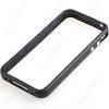 Black TPU Bumper Frame Trim Case Cover with Metal Buttons for iPhone 4...
